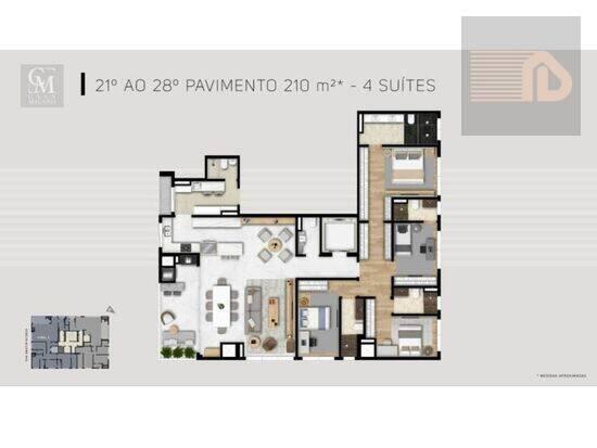 Casa Milano, apartamentos com 3 quartos, 125 m², Curitiba - PR