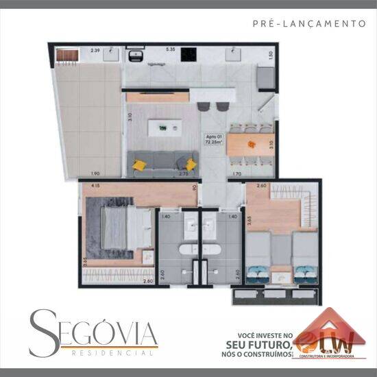 Apartamento de 72 m² Indaiá - Caraguatatuba, à venda por R$ 391.735