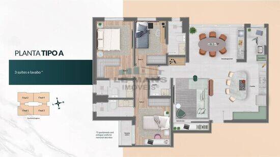 LEssence São Dimas, apartamentos com 3 quartos, 112 m², Piracicaba - SP