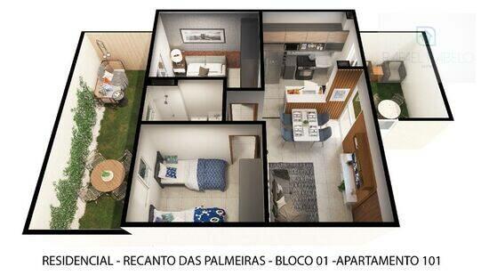 Residencial Recanto das Palmeiras, apartamentos com 2 quartos, 38 m², Fortaleza - CE