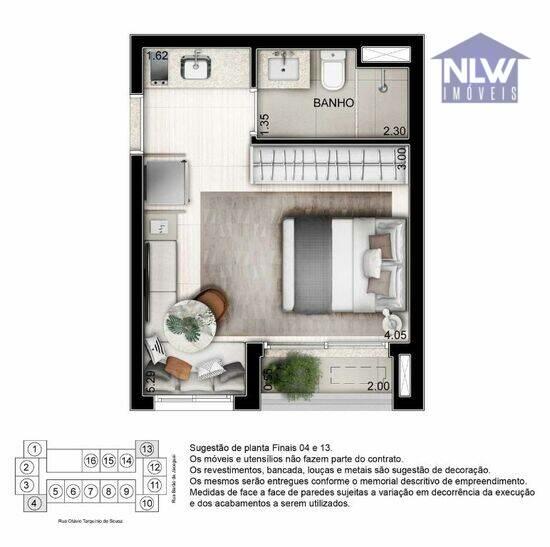 Studio de 25 m² Campo Belo - São Paulo, à venda por R$ 445.200