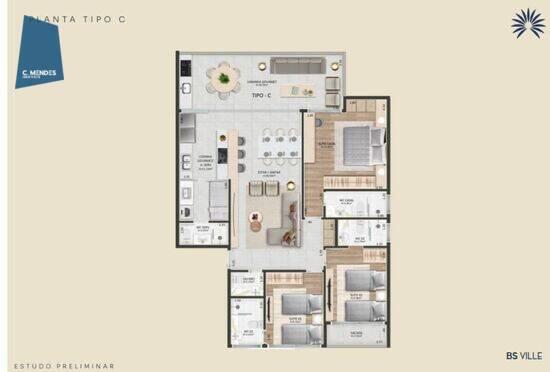 Bs Ville, apartamentos com 3 a 4 quartos, 116 a 233 m², Aquiraz - CE