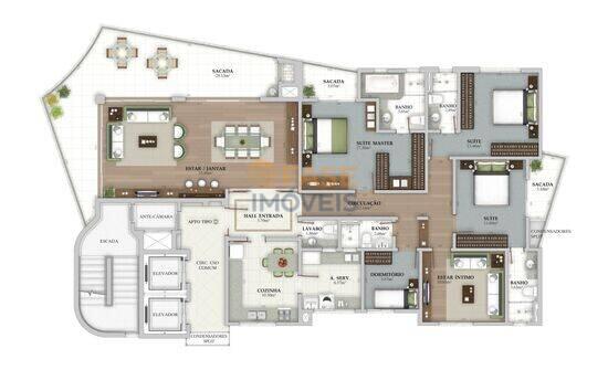 Ragusa Residencial, apartamentos com 4 quartos, 210 m², Criciúma - SC