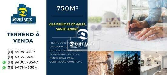 Terreno de 750 m² Vila Príncipe de Gales - Santo André, à venda por R$ 2.200.000