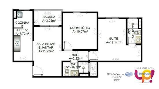 Grand Valle Elvira Up, apartamentos com 2 a 3 quartos, 60 a 72 m², Jacareí - SP