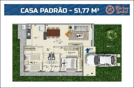 Maria Isabel 2, casas com 2 quartos, 64 m², Paço do Lumiar - MA