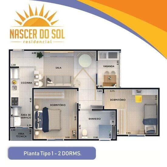 Nascer do Sol Residencial, apartamentos, Americana - SP