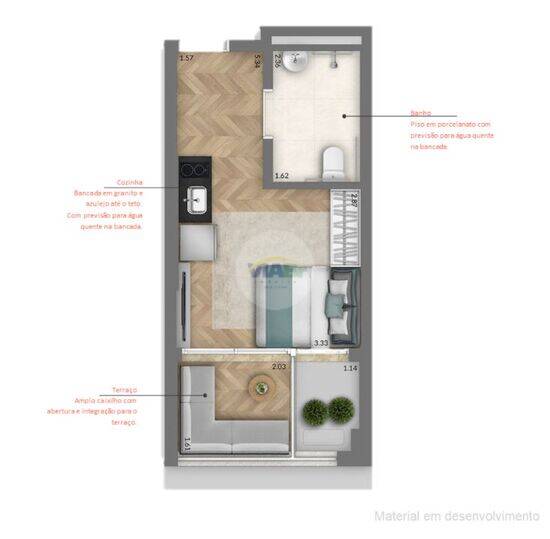 Studio de 28 m² na Borges Lagoa - Vila Clementino - São Paulo - SP, à venda por R$ 408.600