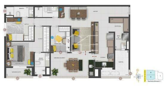 Vitra Gonzaga Patriani, apartamentos com 3 quartos, 126 a 127 m², Santos - SP