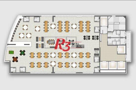 Sala de 156 m² Vila Matias - Santos, aluguel por R$ 7.800/mês