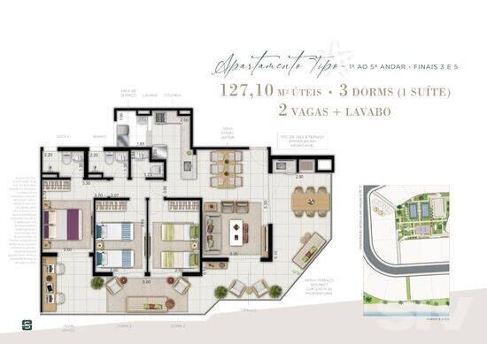 Apartamento de 127 m² Riviera Módulo 7 - Bertioga, à venda por R$ 3.990.000