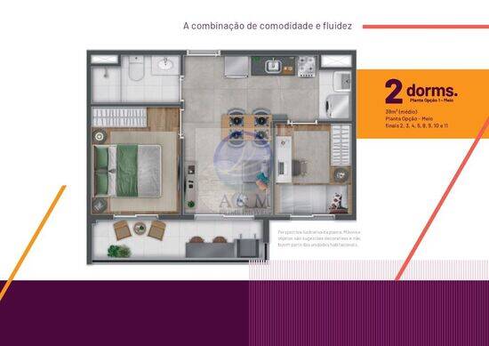 Flow Vila Matilde, apartamentos com 2 quartos, 39 m², São Paulo - SP