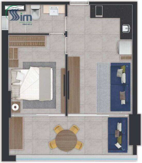 Duo Milênio, apartamentos com 1 quarto, 30 m², Fortaleza - CE
