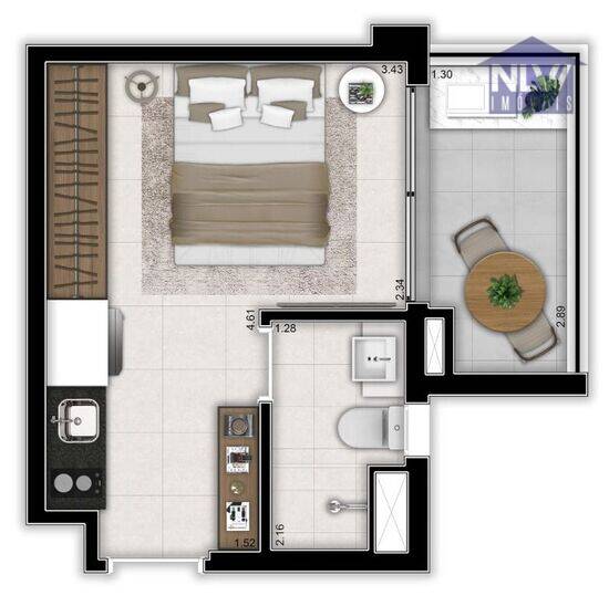 Studio de 23 m² Santo Amaro - São Paulo, à venda por R$ 289.996