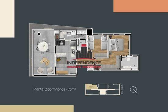 Apartamento de 73 m² Vila Ema - São José dos Campos, à venda por R$ 820.367