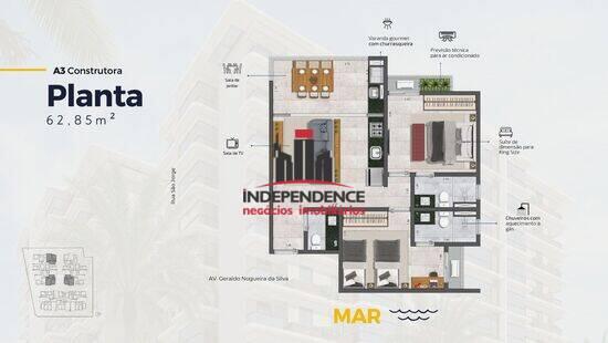 Apartamento de 63 m² Praia das Palmeiras - Caraguatatuba, à venda por R$ 325.592