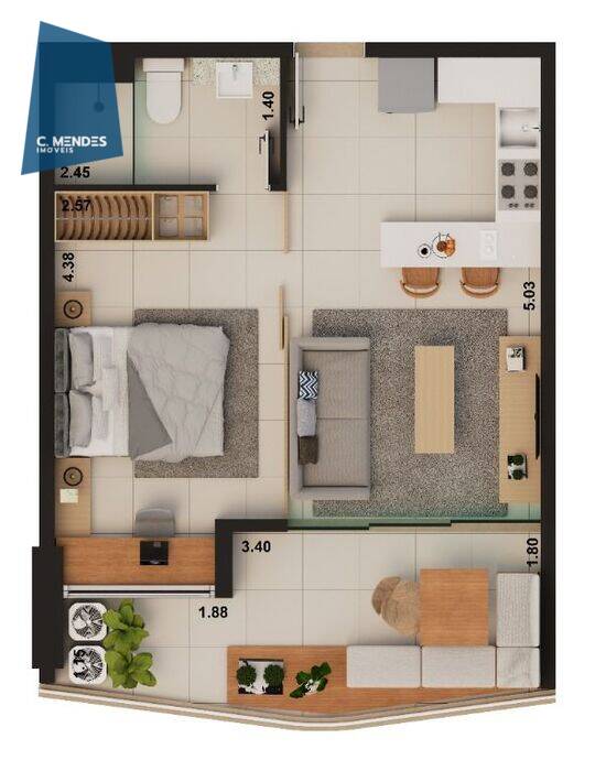 Beach Class Meireles, apartamentos com 1 a 2 quartos, 27 a 65 m², Fortaleza - CE