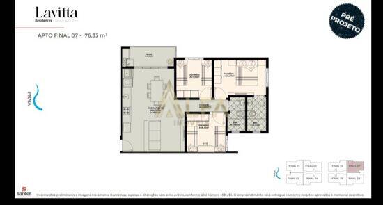 Lavitta, apartamentos com 2 a 3 quartos, 72 a 76 m², Penha - SC