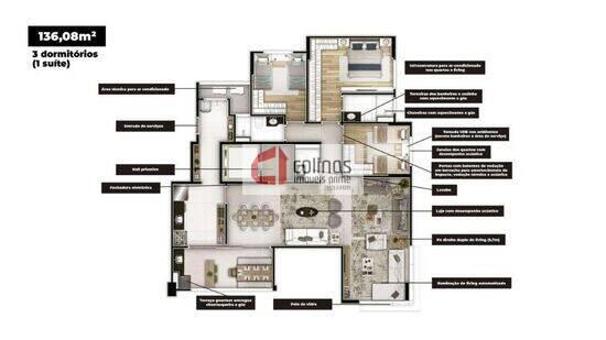 Ed. Open View Aquarius, apartamentos com 3 quartos, 130 a 136 m², São José dos Campos - SP