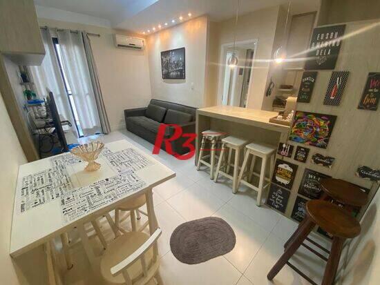 Flat de 45 m² Gonzaga - Santos, à venda por R$ 390.000 ou aluguel por R$ 2.380/mês