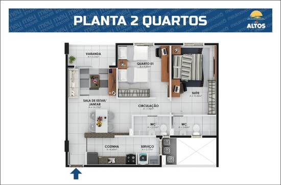 Altos do São Francisco, apartamentos com 2 a 3 quartos, 58 a 67 m², São Luís - MA