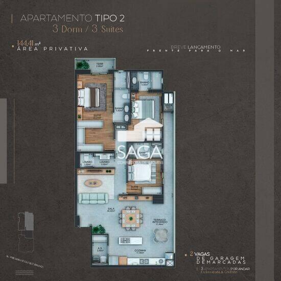 Jr Tower Residence, apartamentos com 2 a 3 quartos, 107 a 213 m², Praia Grande - SP