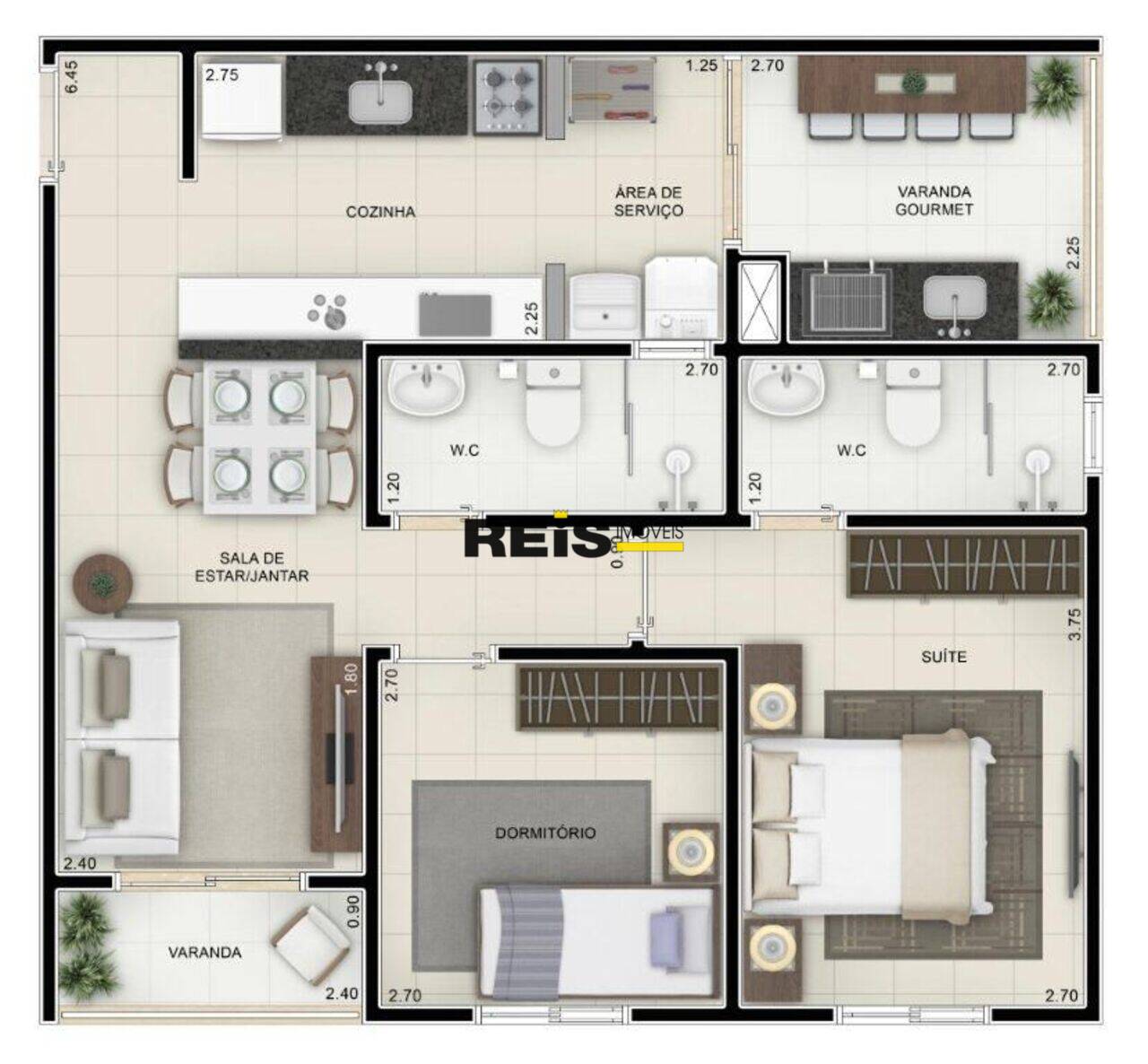 Apartamento Chácaras Reunidas São Jorge, Sorocaba - SP