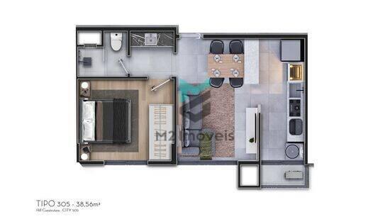 City 505 - Contrutora Hill, apartamentos com 2 quartos, 58 a 75 m², Blumenau - SC