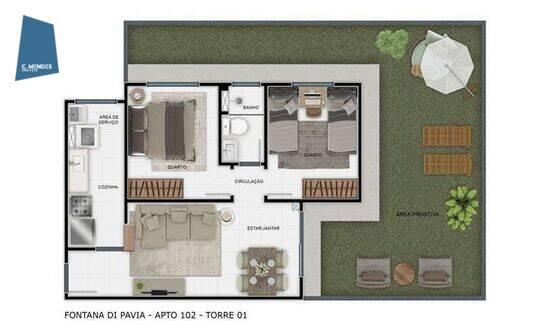 Fontana Di Pavia, apartamentos com 1 a 2 quartos, 38 a 52 m², Fortaleza - CE