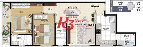 Vale da Aldeia II, com 1 a 3 quartos, 53 a 157 m², Santos - SP