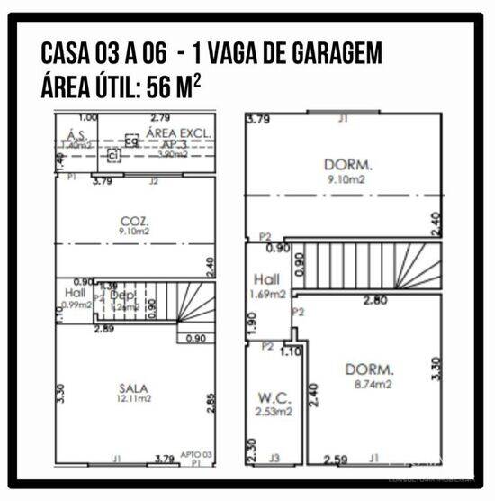 Francisco Arjonas I, com 2 quartos, 53 m², Praia Grande - SP