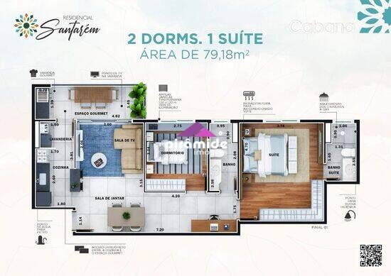 Residencial Santarém, apartamentos com 2 a 3 quartos, 76 a 97 m², São José dos Campos - SP