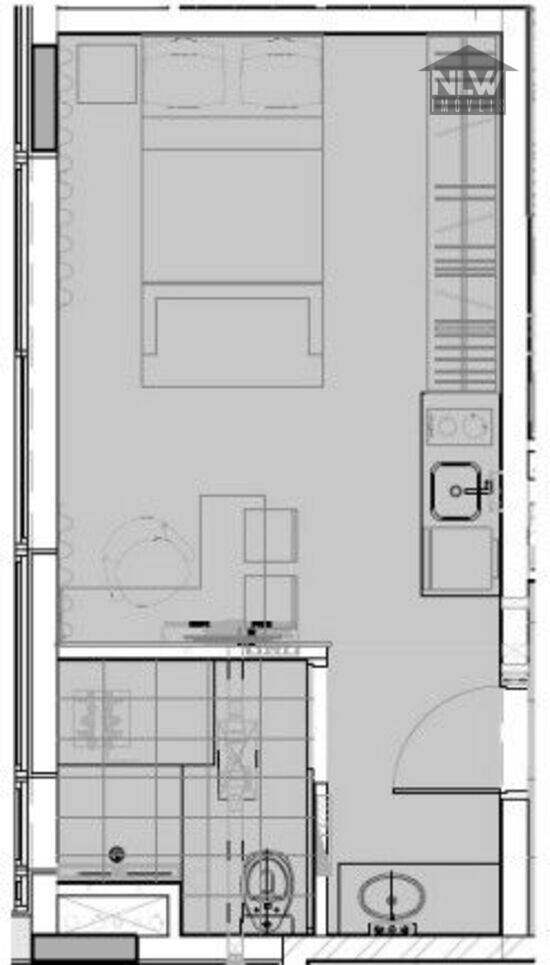 Flat de 27 m² Vila Mariana - São Paulo, à venda por R$ 390.800