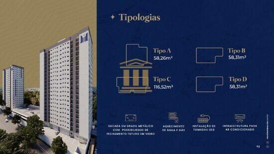 Mirati Residenciais, apartamentos com 2 quartos, 58 m², São José dos Campos - SP