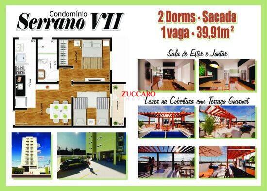 Condomínio Serrano VII, apartamentos com 2 quartos, 40 m², Guarulhos - SP