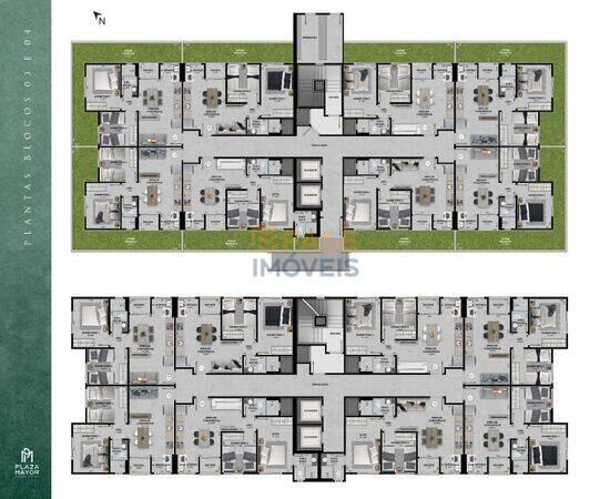 Residencial Plaza Mayor, apartamentos com 2 a 3 quartos, 46 a 59 m², Criciúma - SC