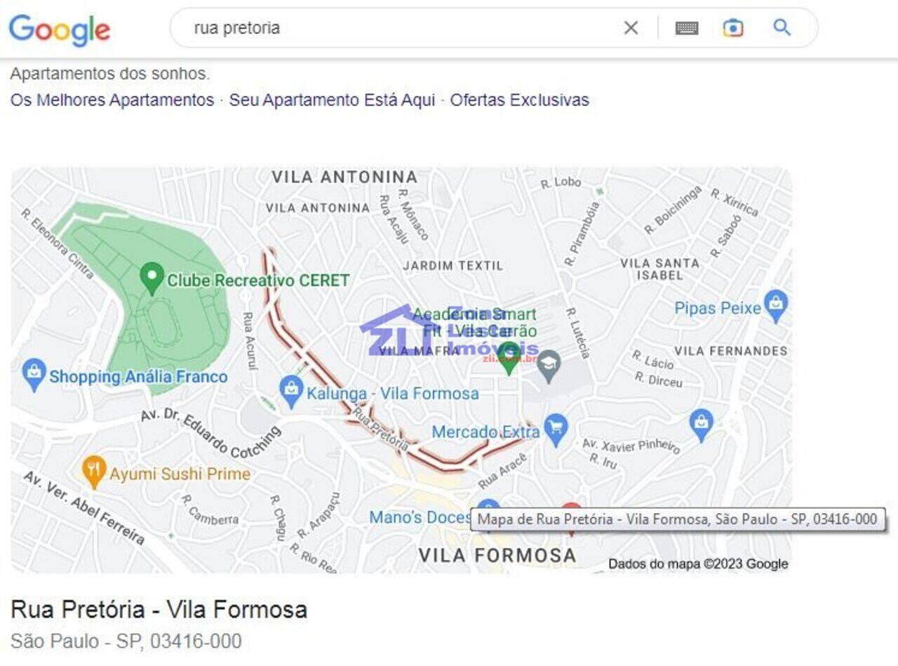 Terreno Vila Formosa, São Paulo - SP