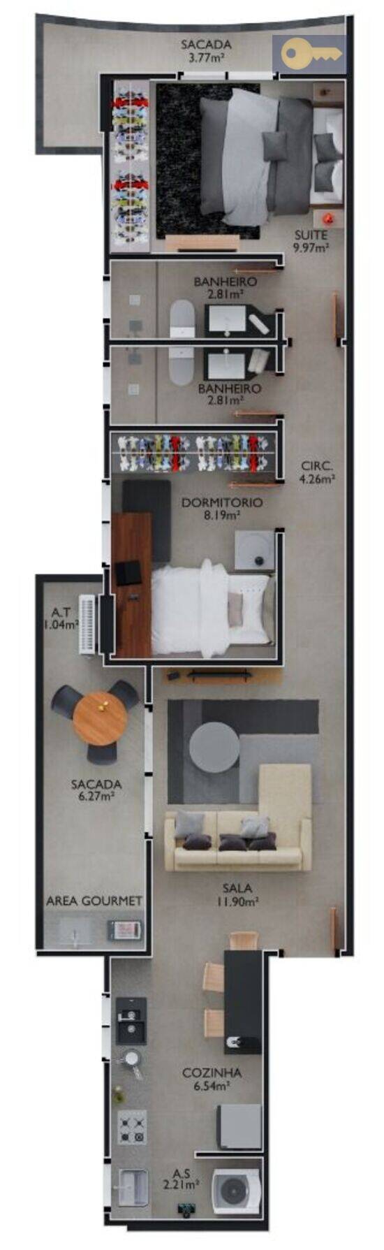 Teresa, apartamentos com 1 a 2 quartos, 57 a 72 m², Praia Grande - SP