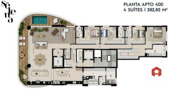 Opus Selena, apartamentos com 4 quartos, 350 a 463 m², Goiânia - GO