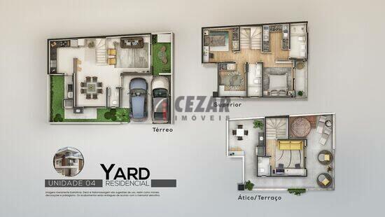 Residencial Yard, com 3 quartos, 135 a 152 m², Curitiba - PR