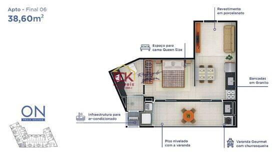 On Praia Grande, apartamentos com 2 quartos, 39 a 50 m², Ubatuba - SP