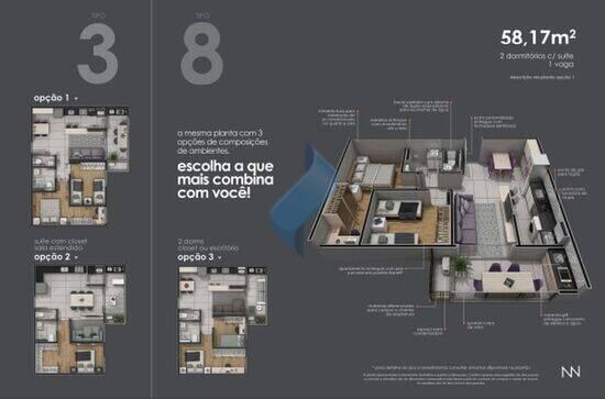 Kennedy 180, apartamentos com 2 quartos, 57 m², Sorocaba - SP