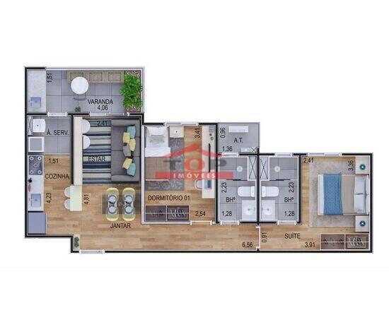 Residencial Parque Mirandela, apartamentos com 2 a 3 quartos, 62 a 73 m², Bauru - SP