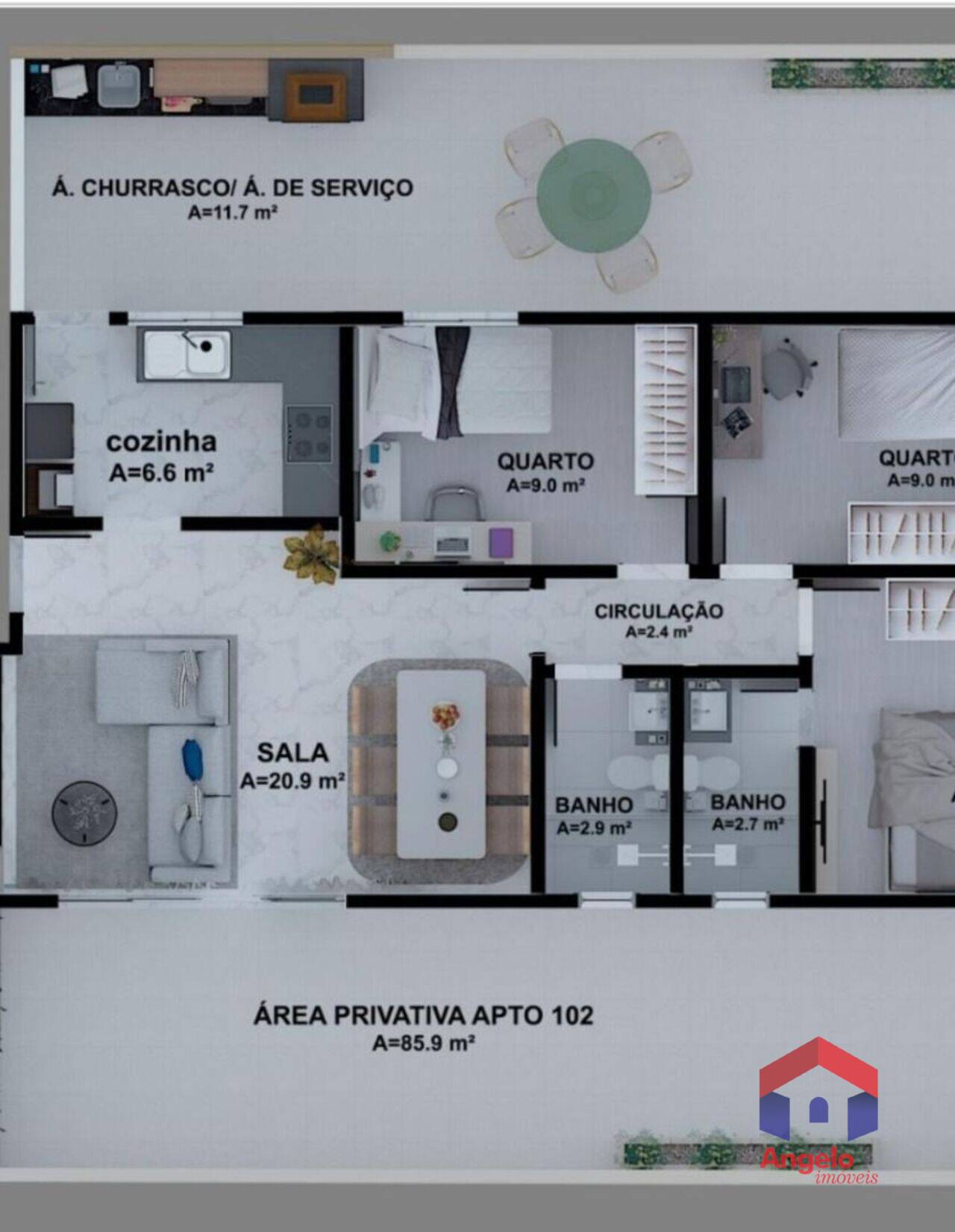 Apartamento Santa Branca, Belo Horizonte - MG