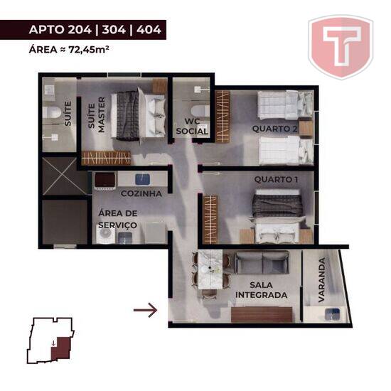 Kaunis, com 2 a 3 quartos, 57 a 101 m², Cabedelo - PB