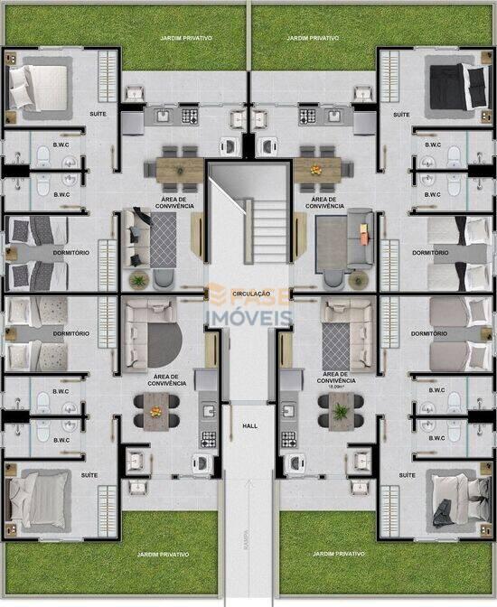 Residencial Ville de Lyon, apartamentos com 2 quartos, 51 m², Criciúma - SC