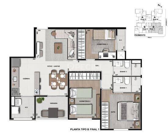 Donangela Condomínio Residencial, apartamentos com 3 quartos, 82 m², Rio Claro - SP