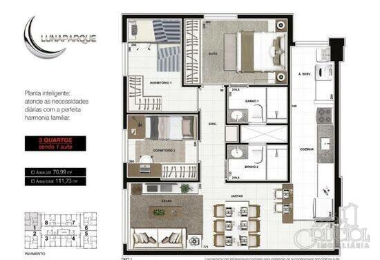 Lunaparque, apartamentos com 2 a 3 quartos, 57 a 71 m², Londrina - PR