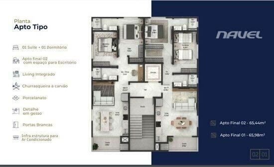 Ravenna Residencial, apartamentos com 2 quartos, 65 a 66 m², Navegantes - SC
