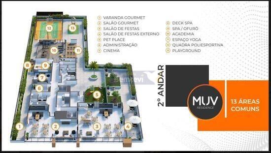 Muv Residenc, com 1 quarto, 20 a 37 m², Curitiba - PR